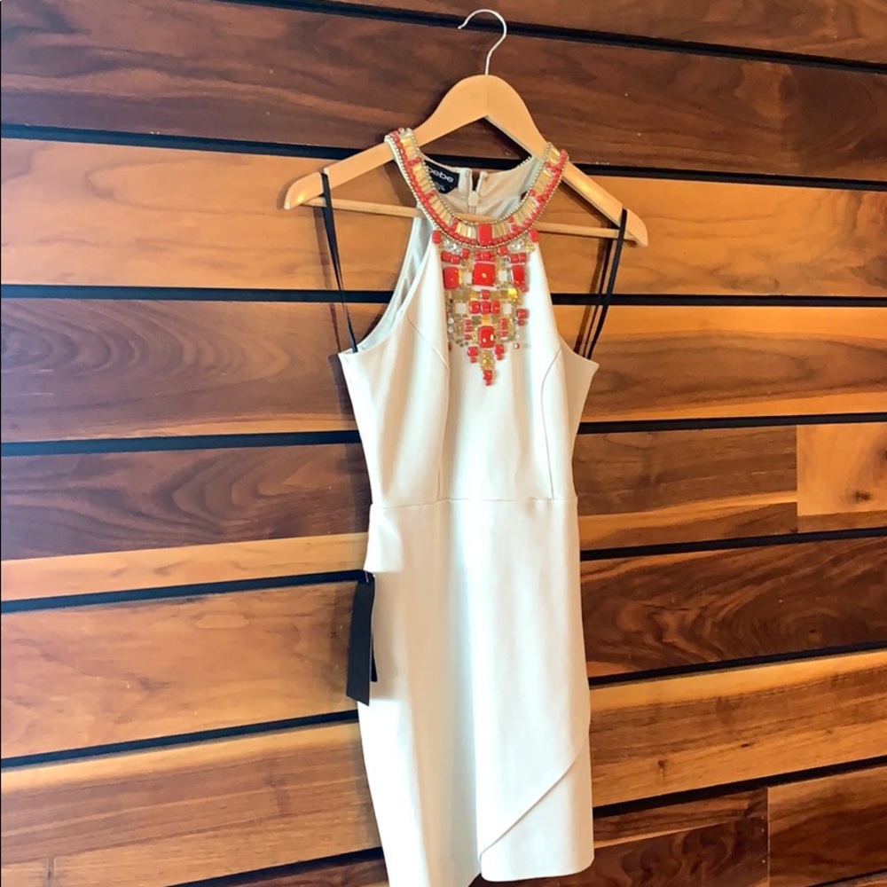 Brand new BEBE dress with stunning beading